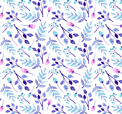Estor decorativo con flores azules