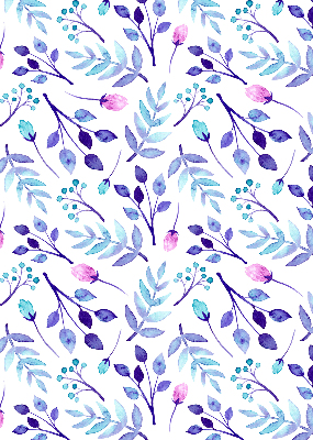 Estor decorativo con flores azules
