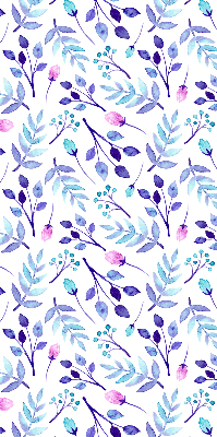 Estor decorativo con flores azules