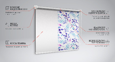 Estor decorativo con flores azules