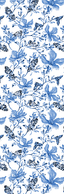 Estor enrollable de tela con diseño de mariposas azules