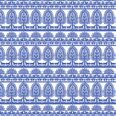 Estor enrollable de tela con patrón azul