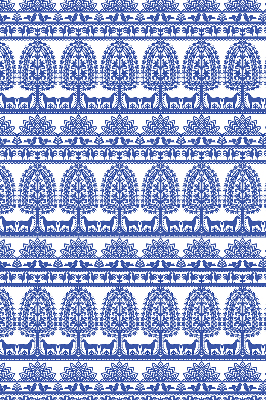Estor enrollable de tela con patrón azul