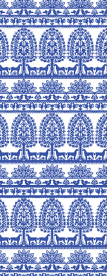 Estor enrollable de tela con patrón azul
