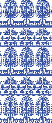 Estor enrollable de tela con patrón azul