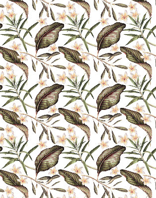 Estor decorativo con flores y tallos