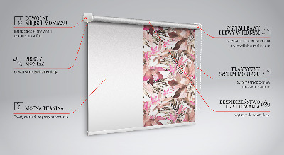 Estor decorativo con flores rosas