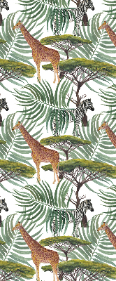 Estor decorativo con animales y árboles