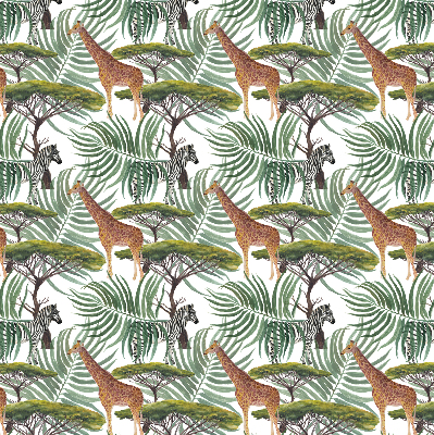 Estor decorativo con animales y árboles
