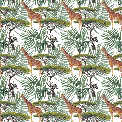 Estor decorativo con animales y árboles