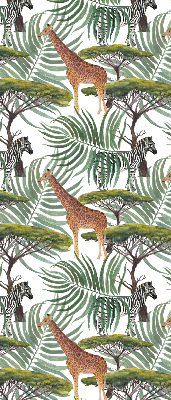 Estor decorativo con animales y árboles