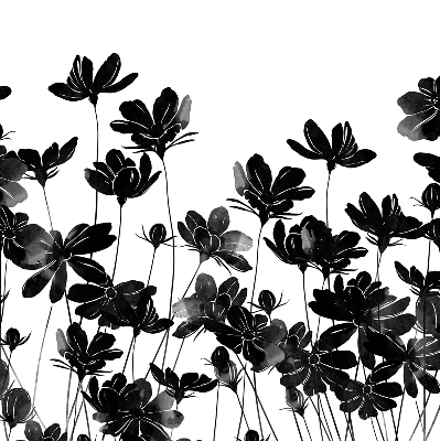 Estor opaco de flores negras