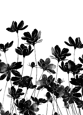Estor opaco de flores negras