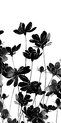 Estor opaco de flores negras