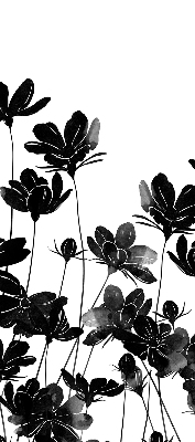 Estor opaco de flores negras