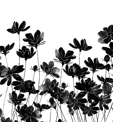 Estor opaco de flores negras