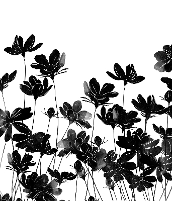Estor opaco de flores negras