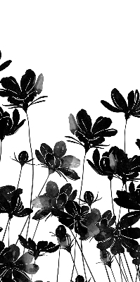 Estor opaco de flores negras
