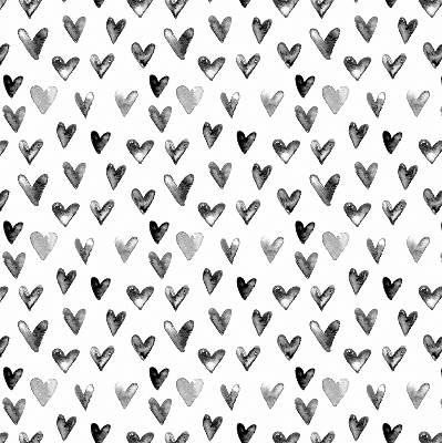 Estor decorativo con corazones negros