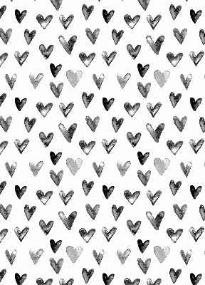 Estor decorativo con corazones negros