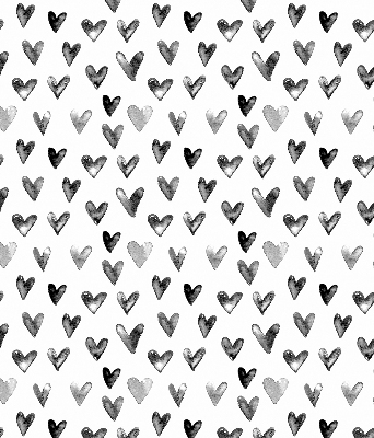 Estor decorativo con corazones negros