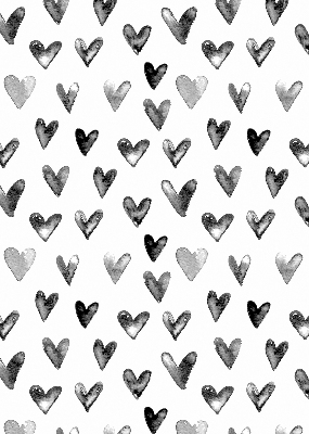 Estor decorativo con corazones negros