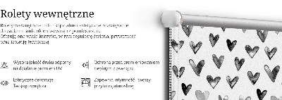 Estor decorativo con corazones negros