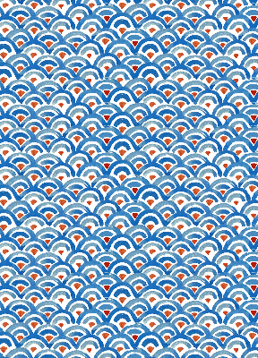 Estor decorativo con diseño de escamas coloridas