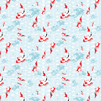 Estor decorativo con diseño de peces en el agua