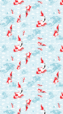 Estor decorativo con diseño de peces en el agua
