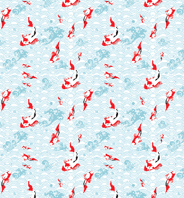 Estor decorativo con diseño de peces en el agua