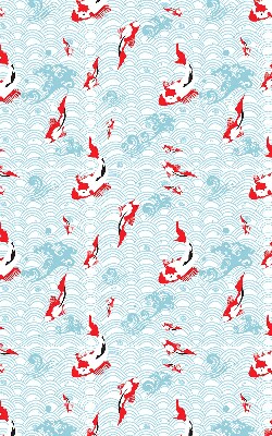Estor decorativo con diseño de peces en el agua