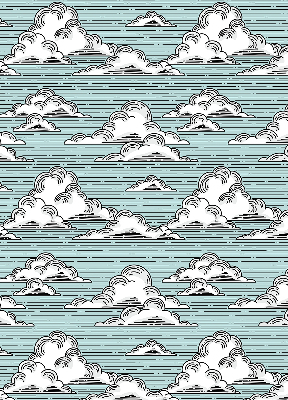 Estor enrollable de tela nubes
