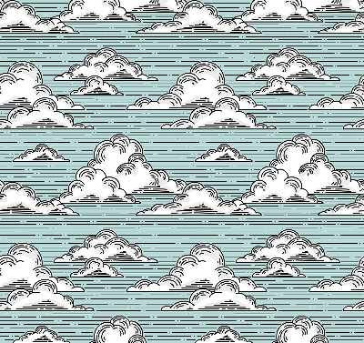 Estor enrollable de tela nubes
