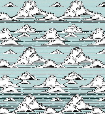 Estor enrollable de tela nubes