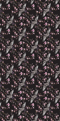 Estor decorativo con diseño de garzas y flores