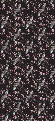 Estor decorativo con diseño de garzas y flores