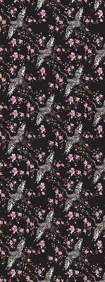 Estor decorativo con diseño de garzas y flores