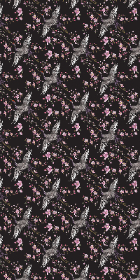 Estor decorativo con diseño de garzas y flores