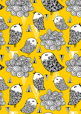 Estor enrollable de tela con diseño de pájaros