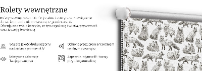Estor decorativo con diseño de zorros grises