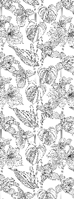 Estor opaco con flores dibujadas