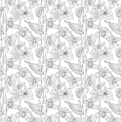 Estor opaco con flores dibujadas