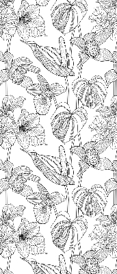 Estor opaco con flores dibujadas