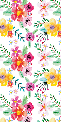 Estor enrollable de tela con estampado de flores pintadas