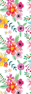 Estor enrollable de tela con estampado de flores pintadas