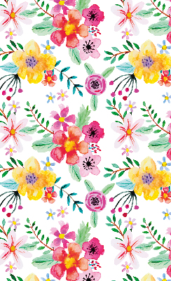 Estor enrollable de tela con estampado de flores pintadas
