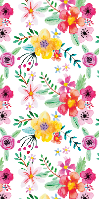 Estor enrollable de tela con estampado de flores pintadas