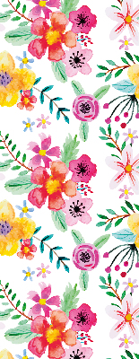Estor enrollable de tela con estampado de flores pintadas