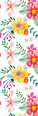 Estor enrollable de tela con estampado de flores pintadas